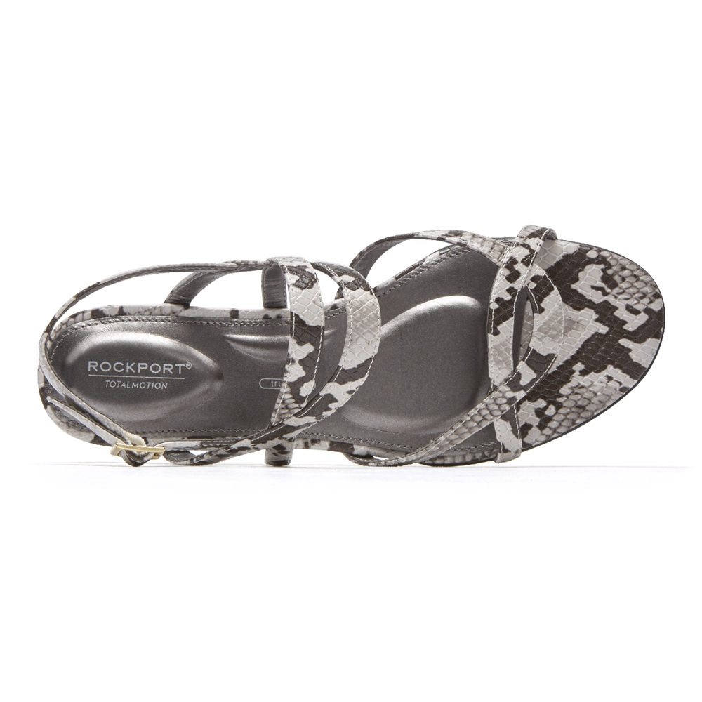 Rockport Sandals For Womens Black/White - Total Motion Zandra Slingback - QS4138792